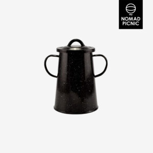 1 literes zománcozott zsírosbödön - fekete