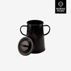 1 literes zománcozott zsírosbödön - fekete