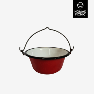 0,75 literes zománcozott tálalóbogrács - piros