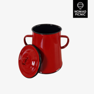 2 literes zománcozott zsírosbödön - piros