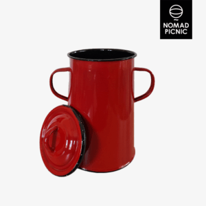 3 literes zománcozott zsírosbödön - piros