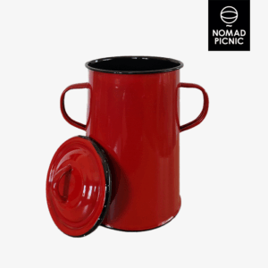 5 literes zománcozott zsírosbödön - piros